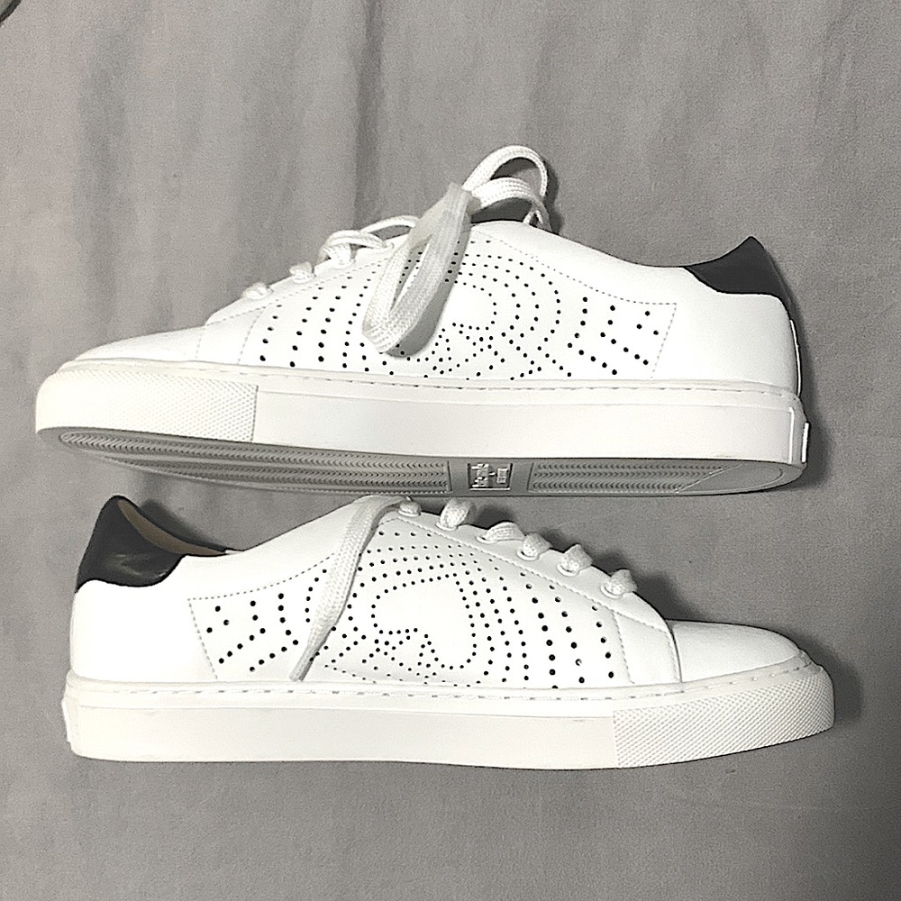 Kate Spade, size 8.5, casual white sneakers with black detail!